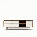 Wooden TV console with two drawers and open storage space 150 x 45 x 50cm