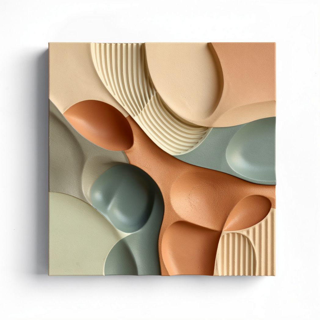 Textured wall art panel in assorted colors 25 x 25 x 5cm for home decor