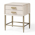 Wooden nightstand with two drawers and metal legs 40 x 40 x 50cm