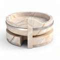Marble serving platter with stainless steel accent for kitchen or dining use
