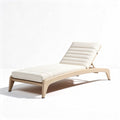 Outdoor adjustable lounge chair with beige fabric and aluminum frame 200 x 70 x 30cm