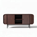 Wooden sideboard with sliding doors and open storage space 150 x 40 x 55cm