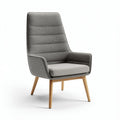 Upholstered accent chair with wooden legs in gray fabric 85 x 65 x 100cm